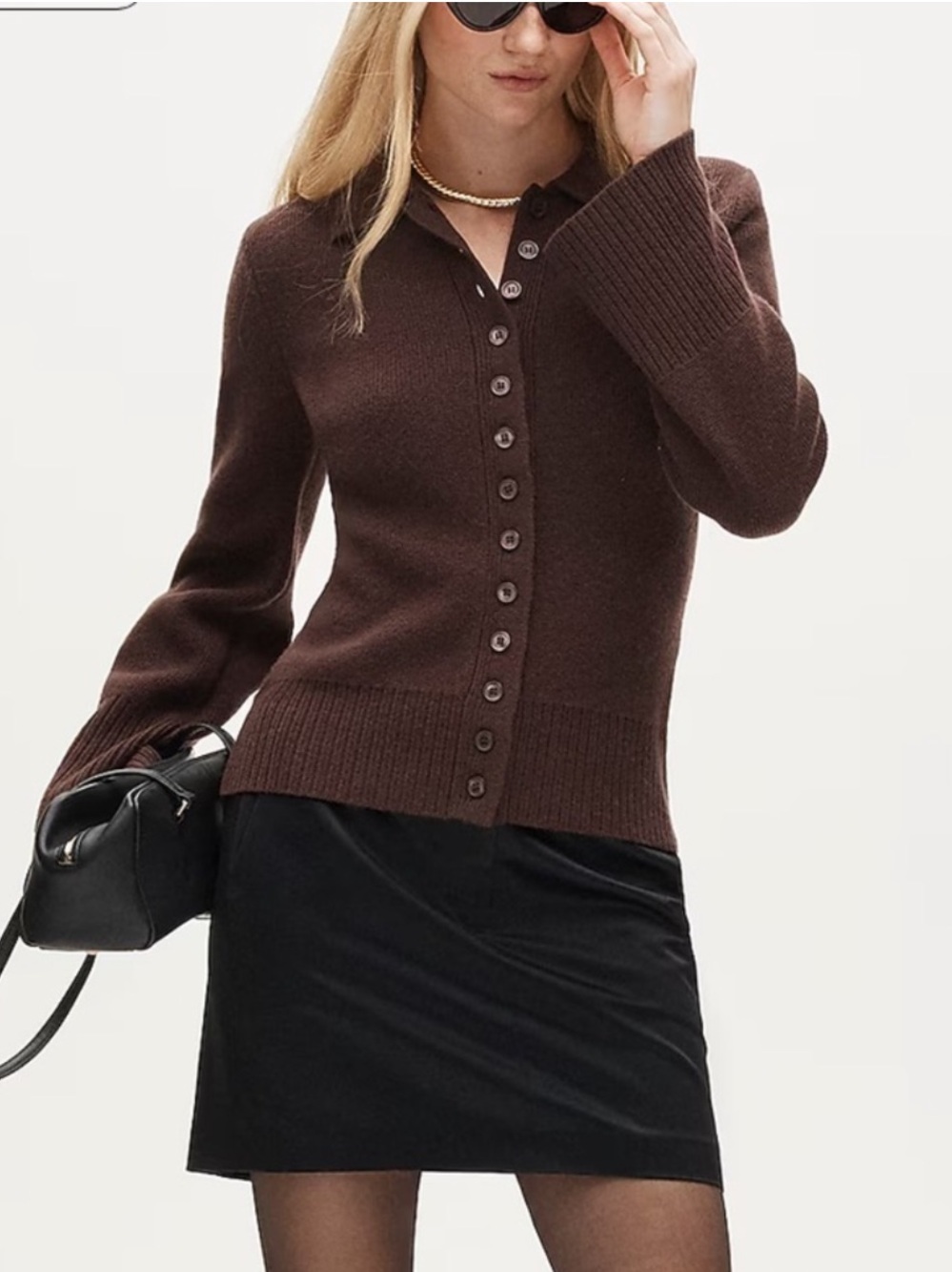 NWT J. Crew Milano-stitch cinched-waist cardigan in Deep Chocolate Size XS